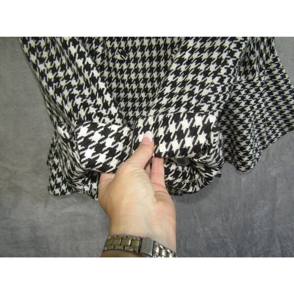 Ashro Houndstooth Peplum Jacket Women’s 26W Black White Embroidered Swing Coat - Picture 2 of 10